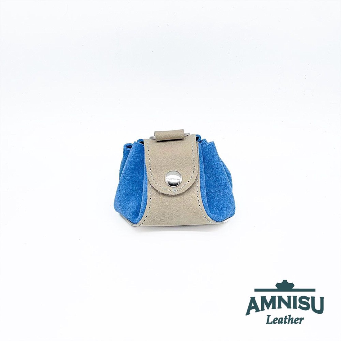 Szürke - világoskék bőr mini 2in1 szütyő és kockatálca N8014-6014 - játék & sport - táblajáték és kártyajáték - társasjátékok - dobókocka - Meska.hu