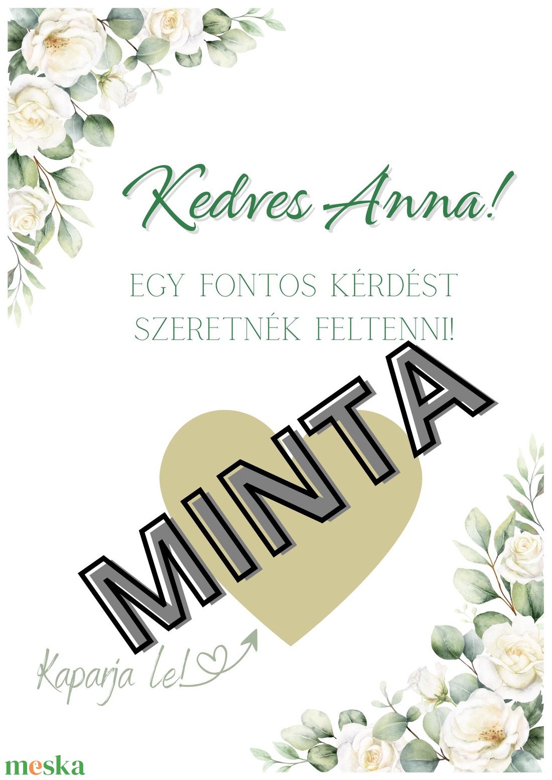 Koszorúslány felkérő kaparós kártya -  - Meska.hu