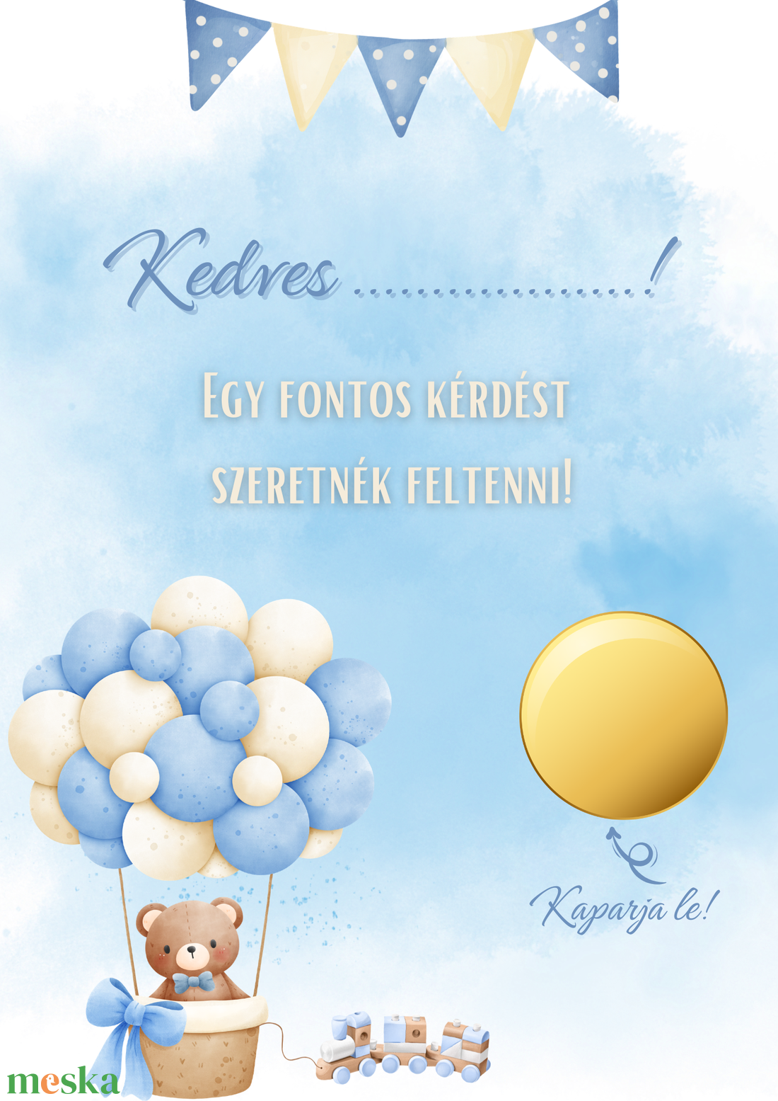 Keresztszülő felkérő kaparós kártya - baba - mama - keresztelő kellékek - keresztszülő felkérő - Meska.hu