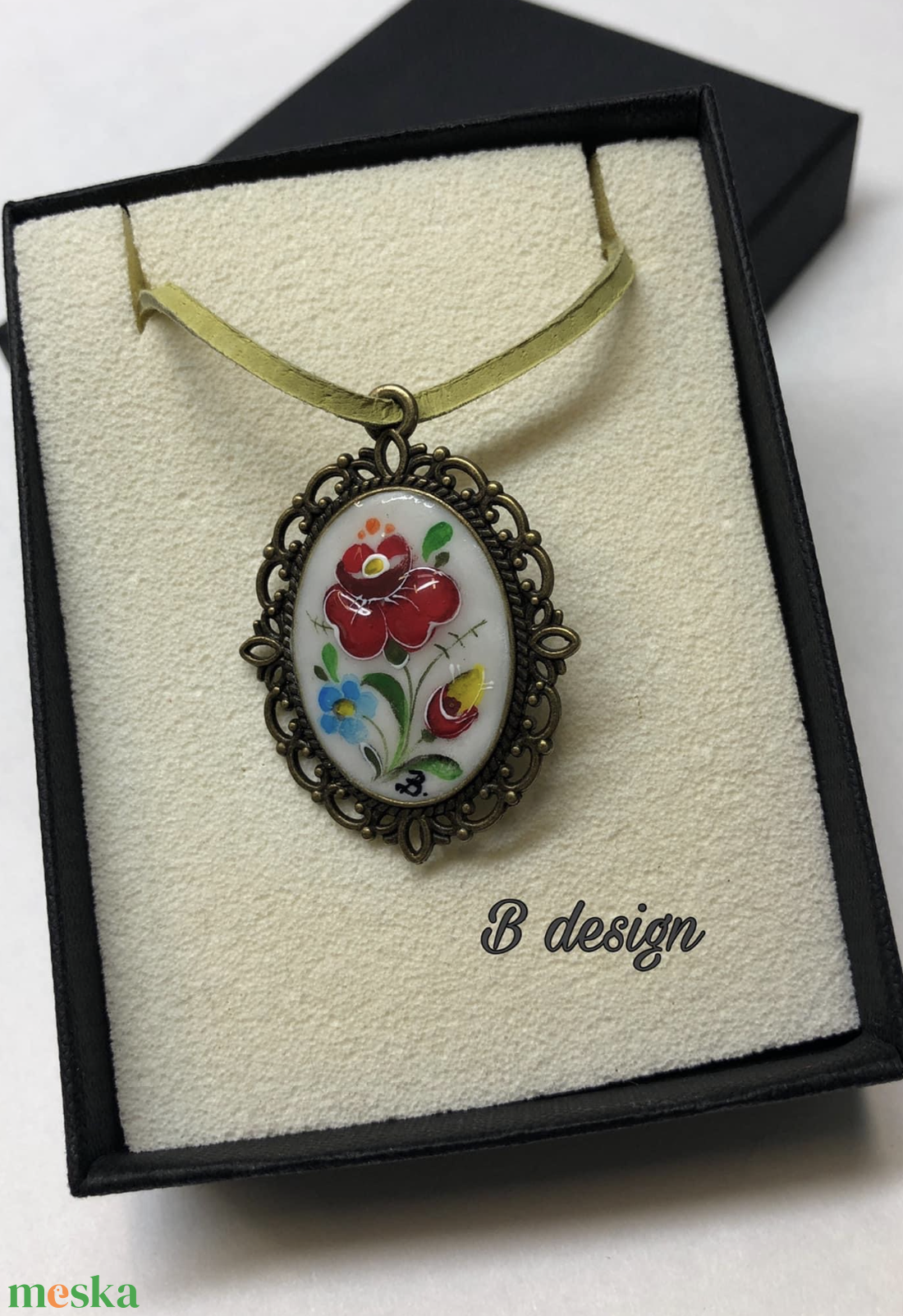 Folk art /kézi festéssel készült medál / - ékszer - nyaklánc - medál - Meska.hu