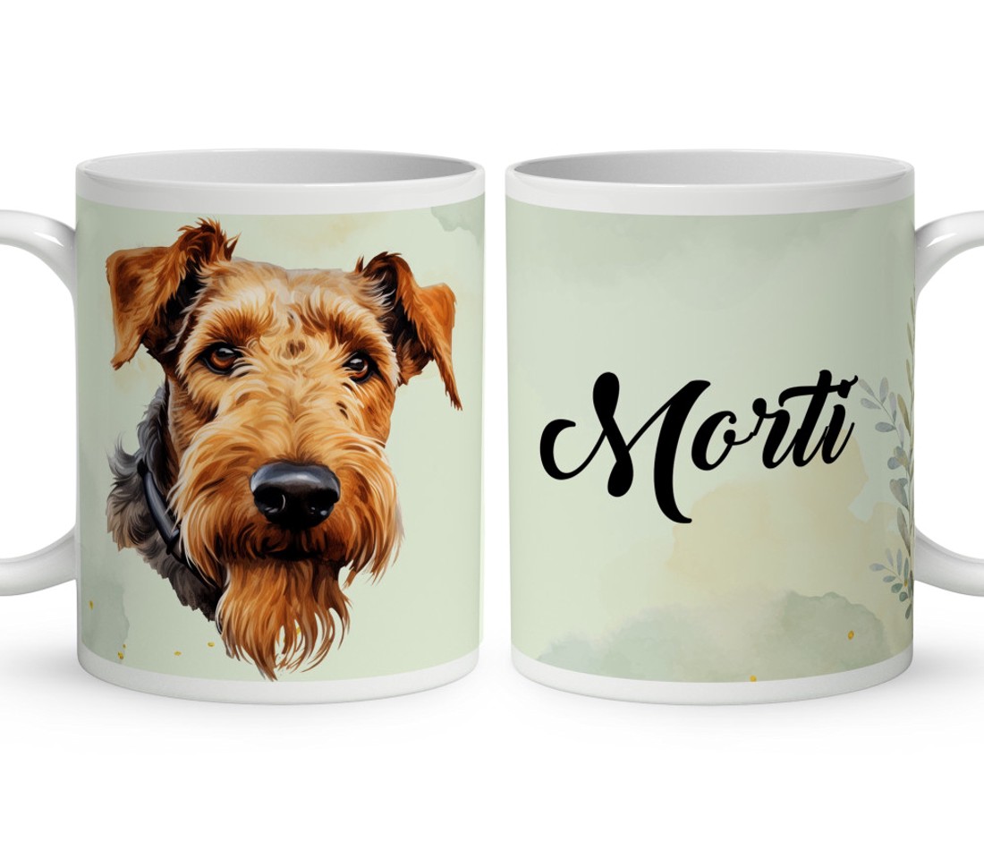 Névvel kérhető - Airedale terrier portré mintás bögre - otthon & életmód - konyhafelszerelés, tálalás - tálalás - bögre & csésze - Meska.hu