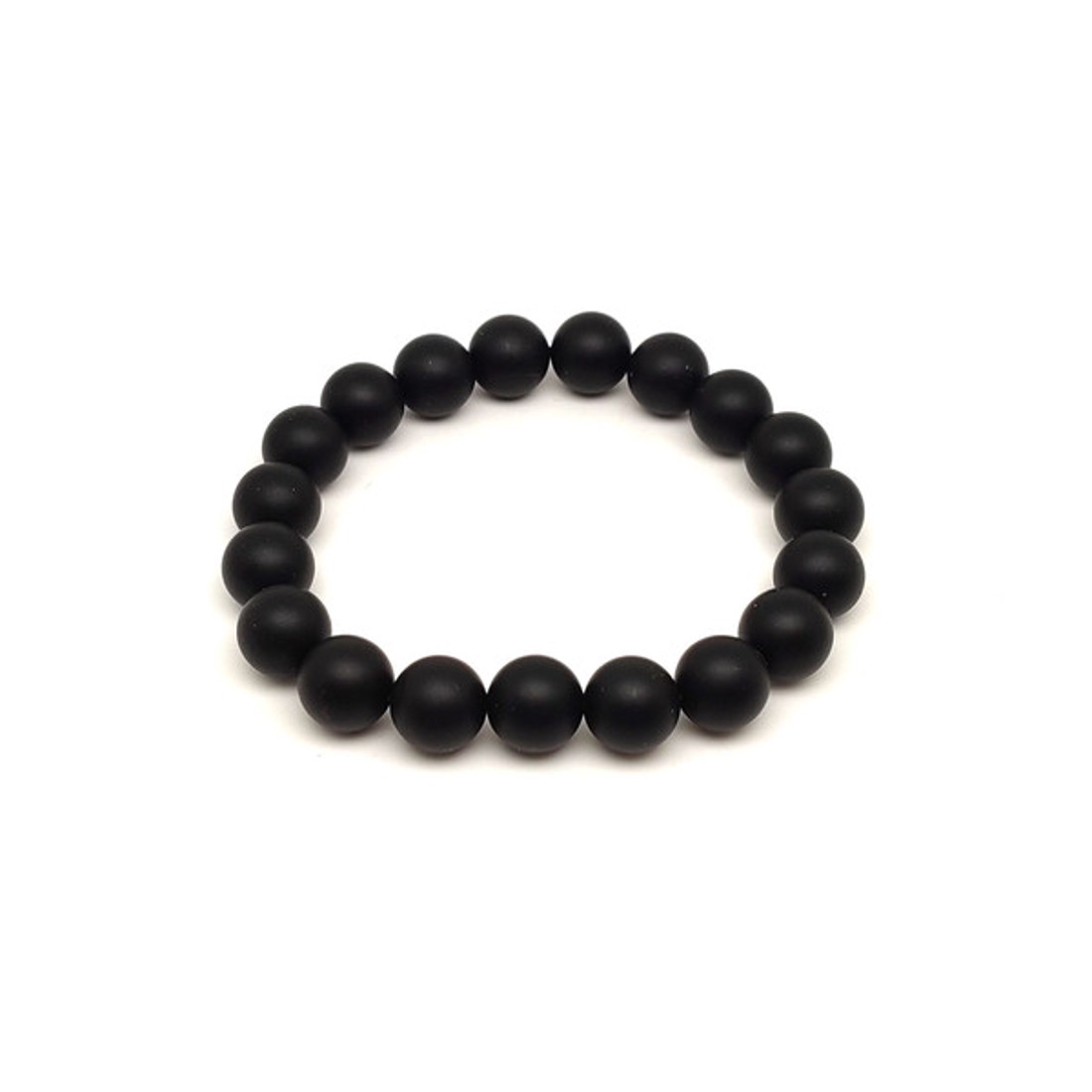 Olajos matt ónix golyós ásvány karkötő 10�11mm - ékszer - karkötő - ásványkarkötő - Meska.hu