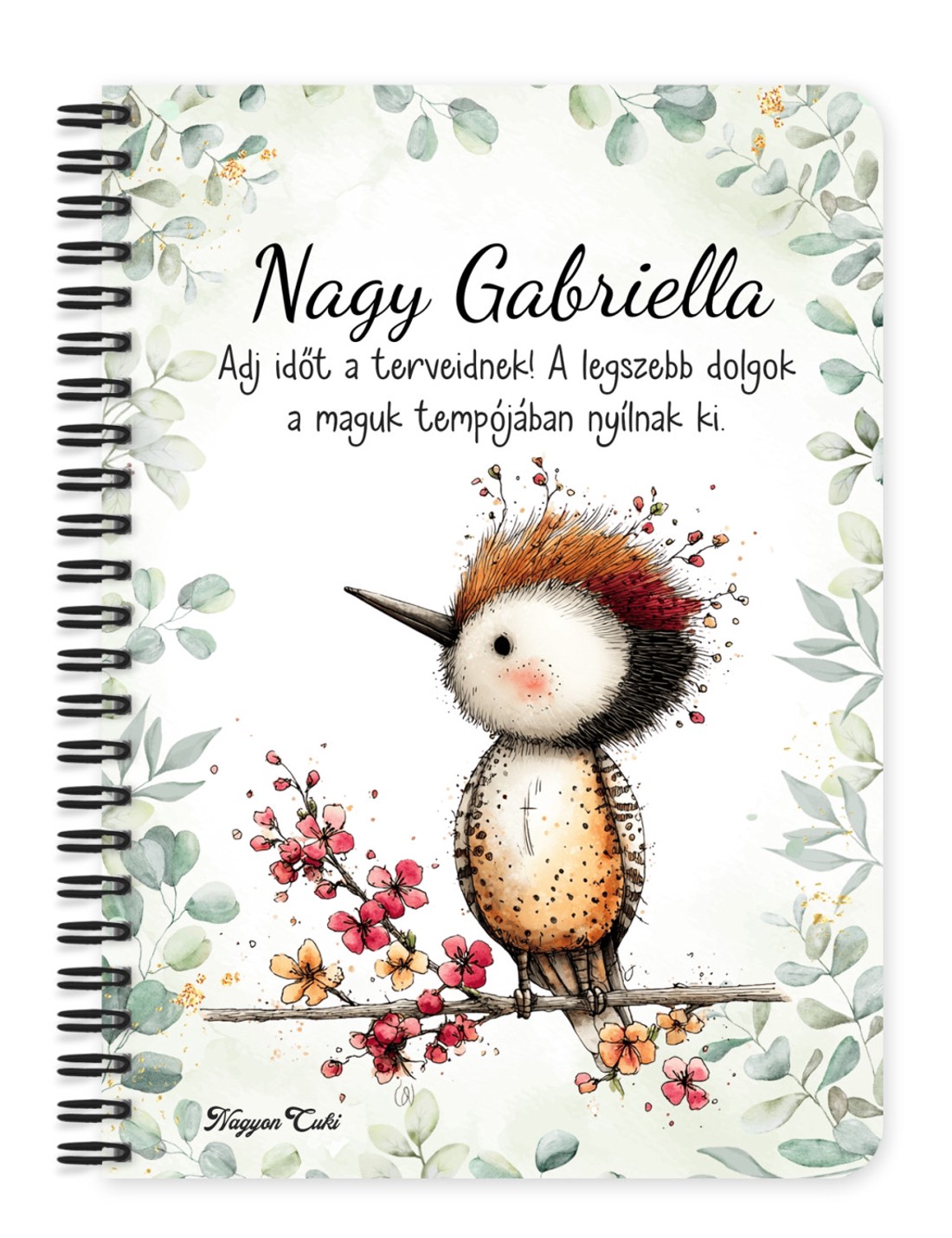 Személyre szabható - Tündéri harkály, az erdő kis dobosa mintás A6-os füzet - otthon & életmód - papír, írószer - jegyzetfüzet & napló - Meska.hu
