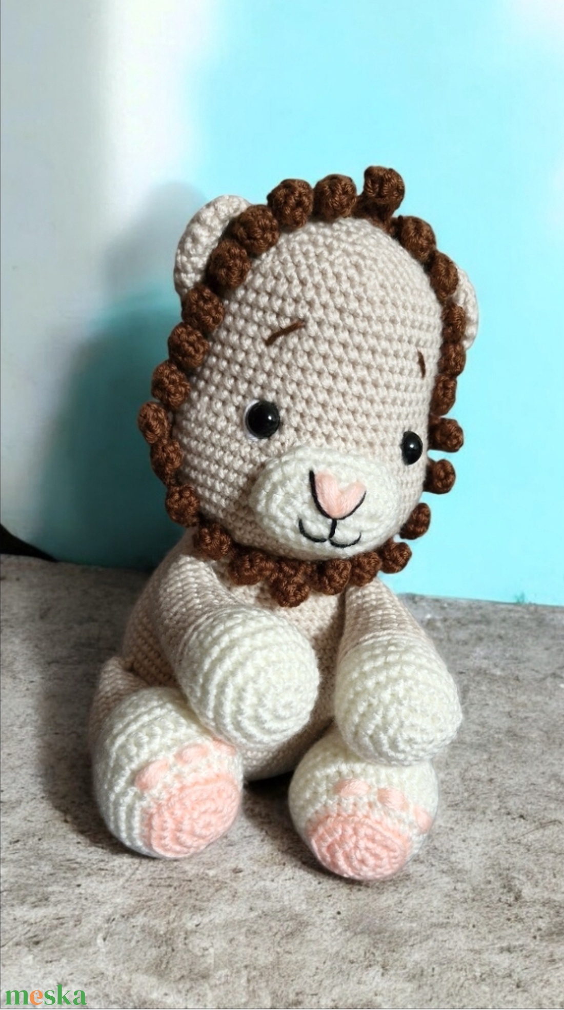 Horgolt kisoroszlán - játék & sport - plüssállat & játékfigura - oroszlán - Meska.hu