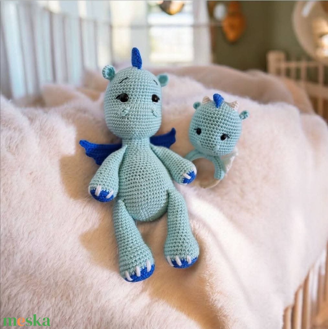 Horgolt sárkány - játék & sport - plüssállat & játékfigura - plüss sárkány - Meska.hu