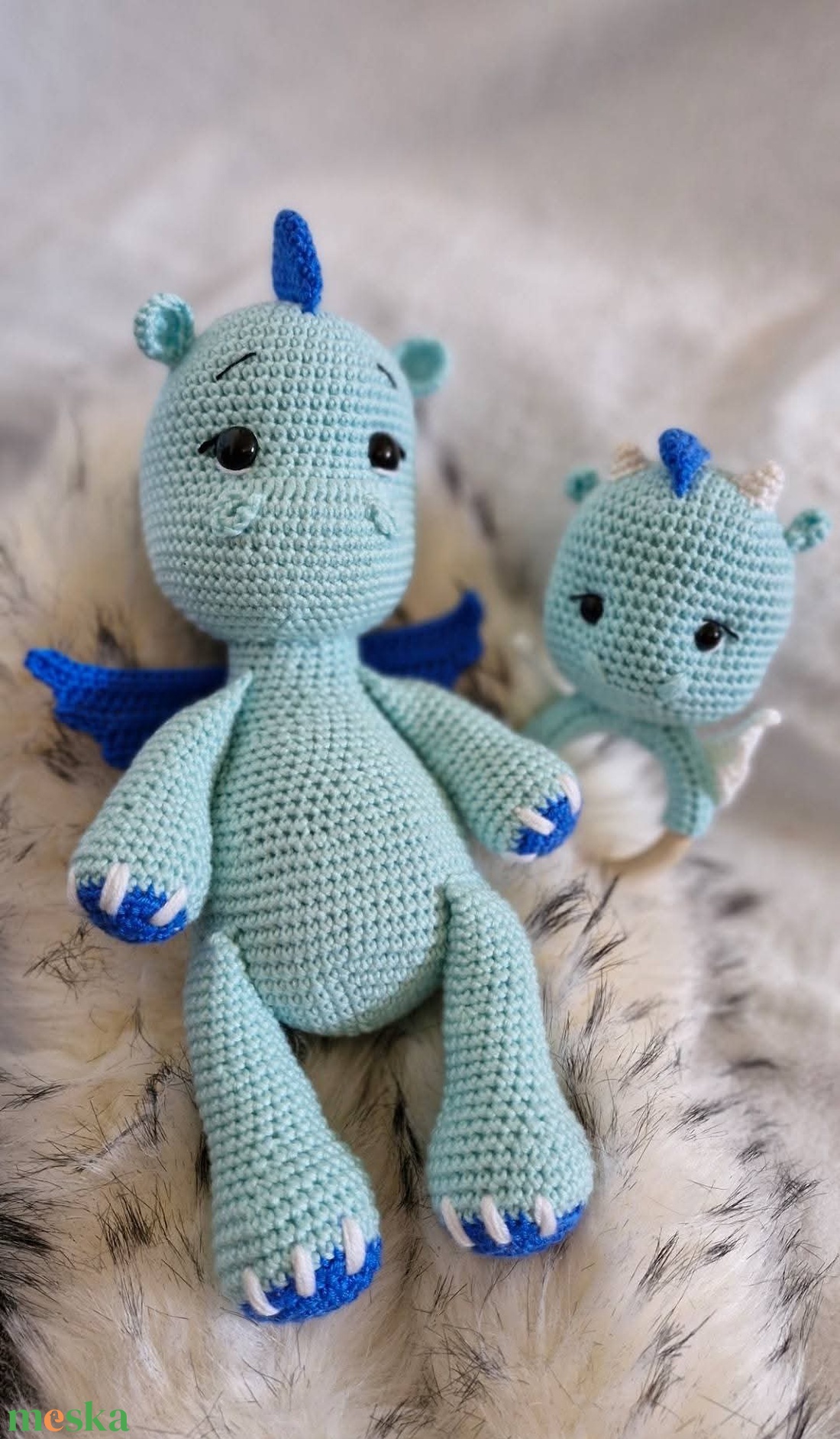 Horgolt sárkány - játék & sport - plüssállat & játékfigura - plüss sárkány - Meska.hu