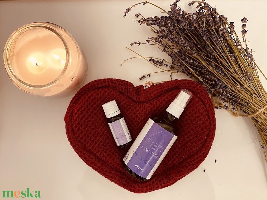 Szív alaku neszeszer, levendulás nyugalom termékekkel - táska & tok - neszesszer - Meska.hu