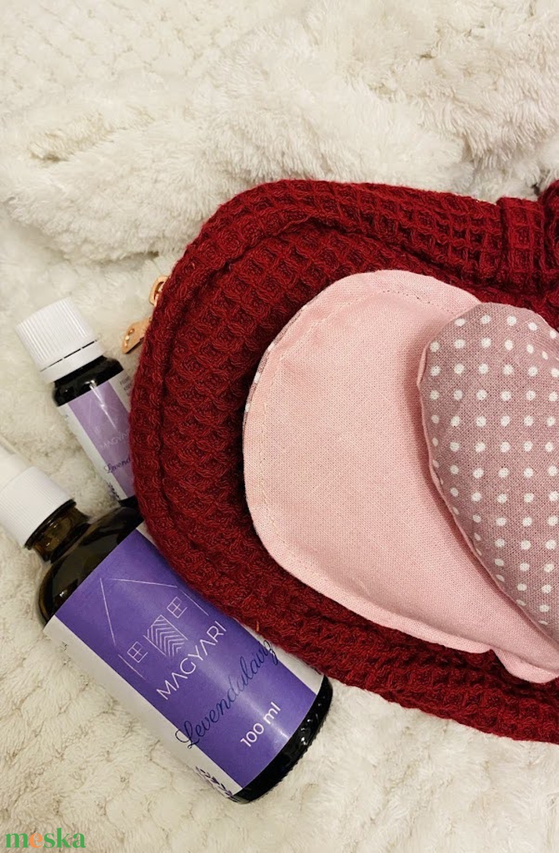 Szív alaku neszeszer, levendulás nyugalom termékekkel - táska & tok - neszesszer - Meska.hu