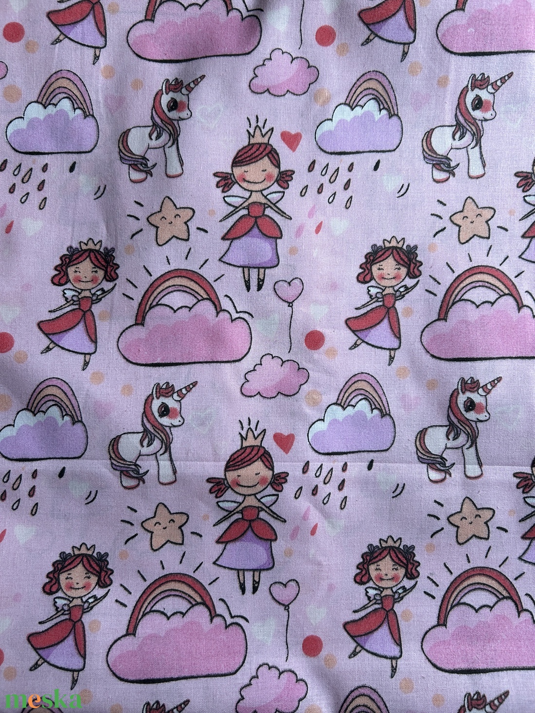 Rózsaszín tündéres bélelt lepedő - játék & sport - ovis felszerelés - ovis lepedő - Meska.hu