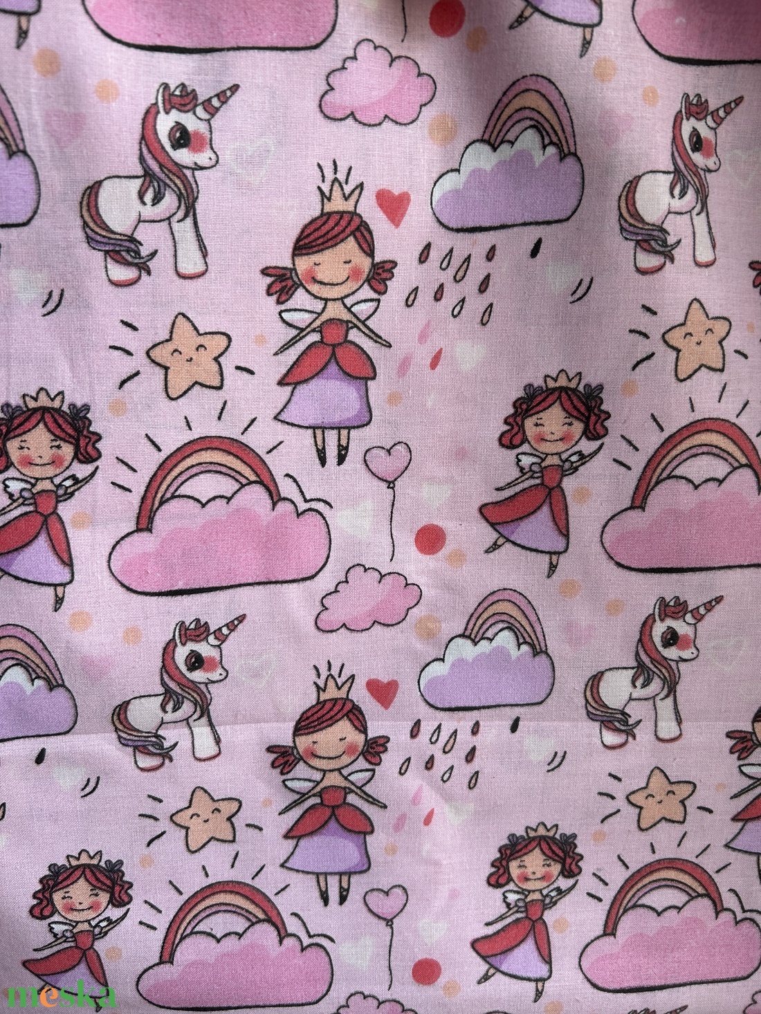 Rózsaszín tündéres bélelt lepedő - játék & sport - ovis felszerelés - ovis lepedő - Meska.hu