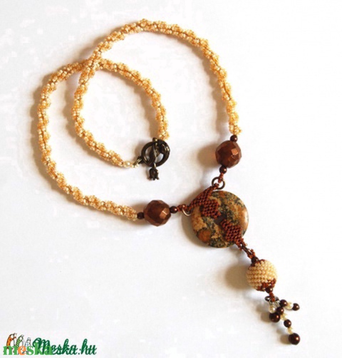 Ásványfánk-nyakék - ékszer - nyaklánc - gyöngyös nyaklánc - Meska.hu