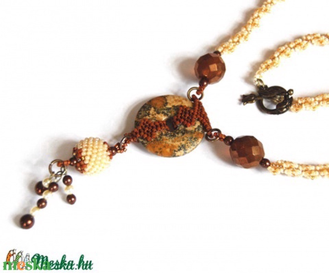 Ásványfánk-nyakék - ékszer - nyaklánc - gyöngyös nyaklánc - Meska.hu