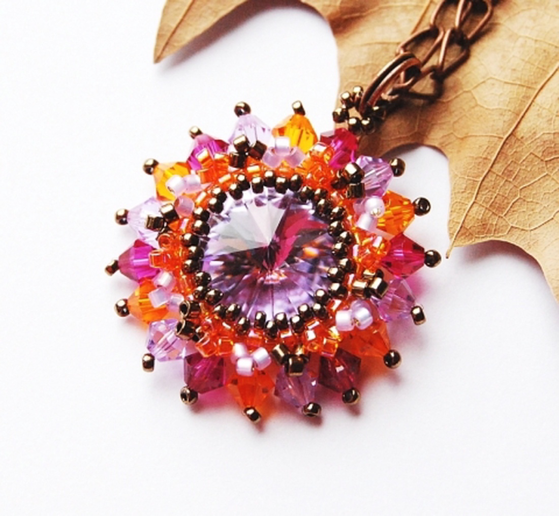 Variációk egy kristályra II.- Lila-narancs -  - Meska.hu