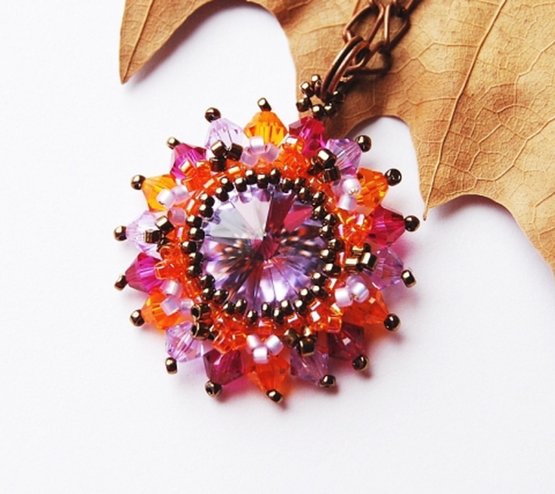 Variációk egy kristályra II.- Lila-narancs -  - Meska.hu