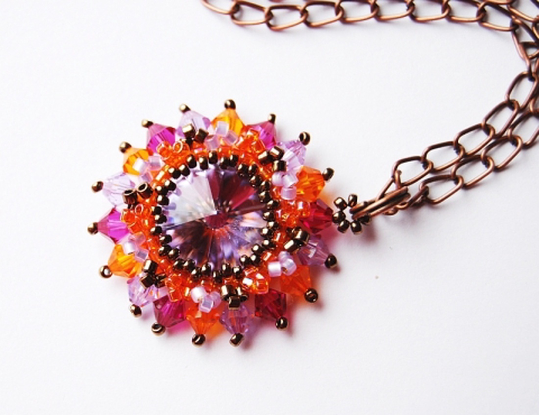 Variációk egy kristályra II.- Lila-narancs -  - Meska.hu