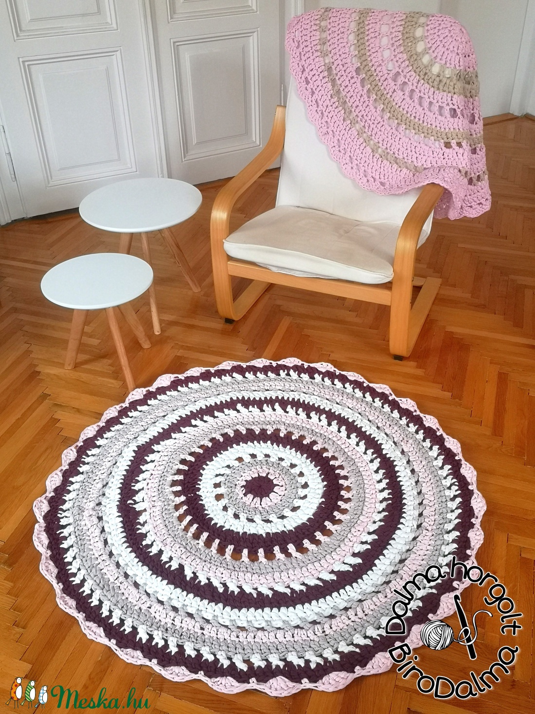 Vintage horgolt szőnyeg  - otthon & életmód - lakástextil - szőnyeg - Meska.hu