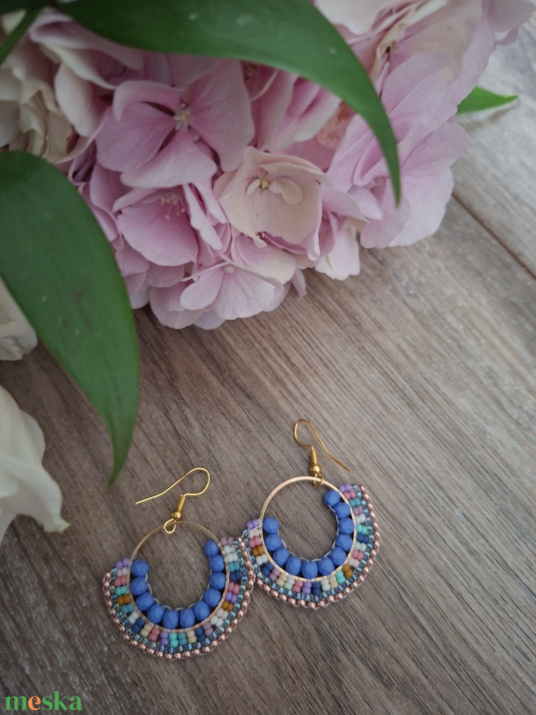 Miyuki gyöngyökből készült fülbevaló  - ékszer - fülbevaló - fülékszer - Meska.hu