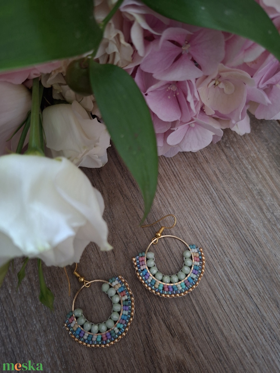 Miyuki gyöngyökből készült fülbevaló  - ékszer - fülbevaló - fülékszer - Meska.hu