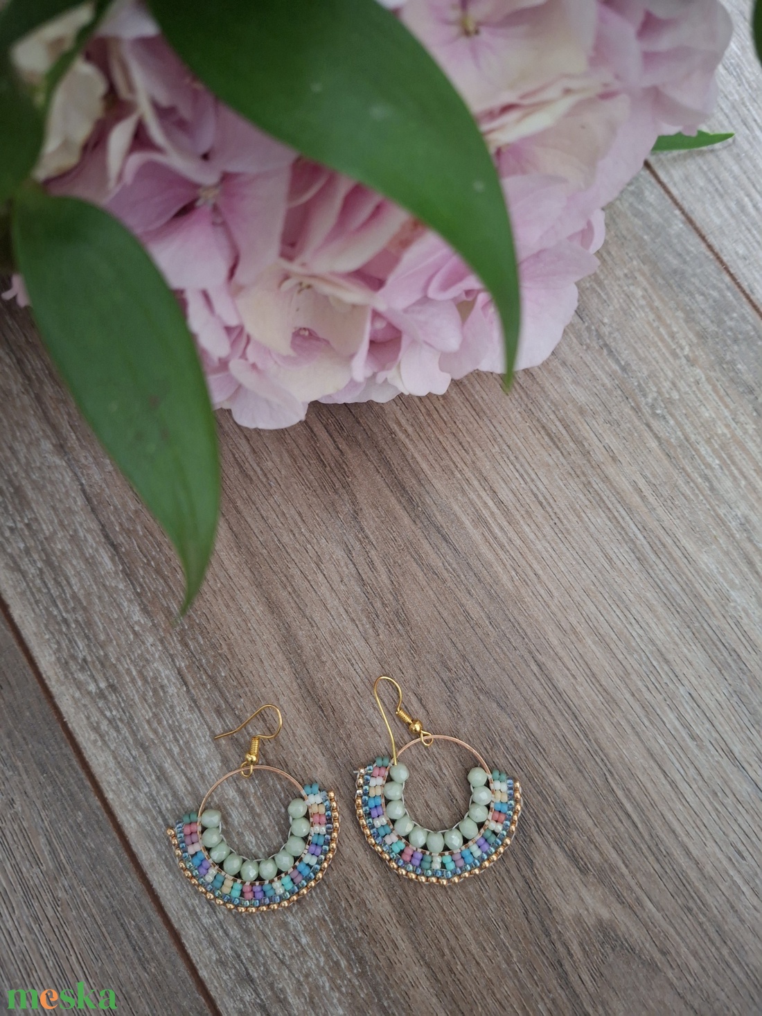 Miyuki gyöngyökből készült fülbevaló  - ékszer - fülbevaló - fülékszer - Meska.hu