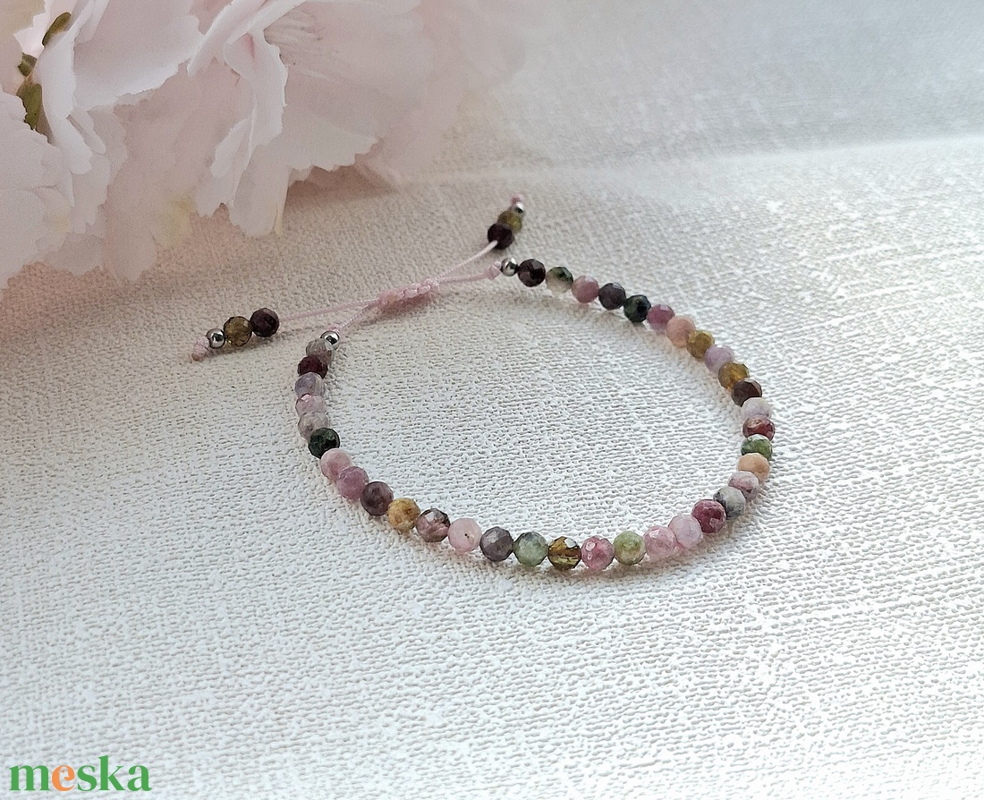 Virágoskert Turmalin karkötő - ékszer - karkötő - gyöngyös karkötő - Meska.hu