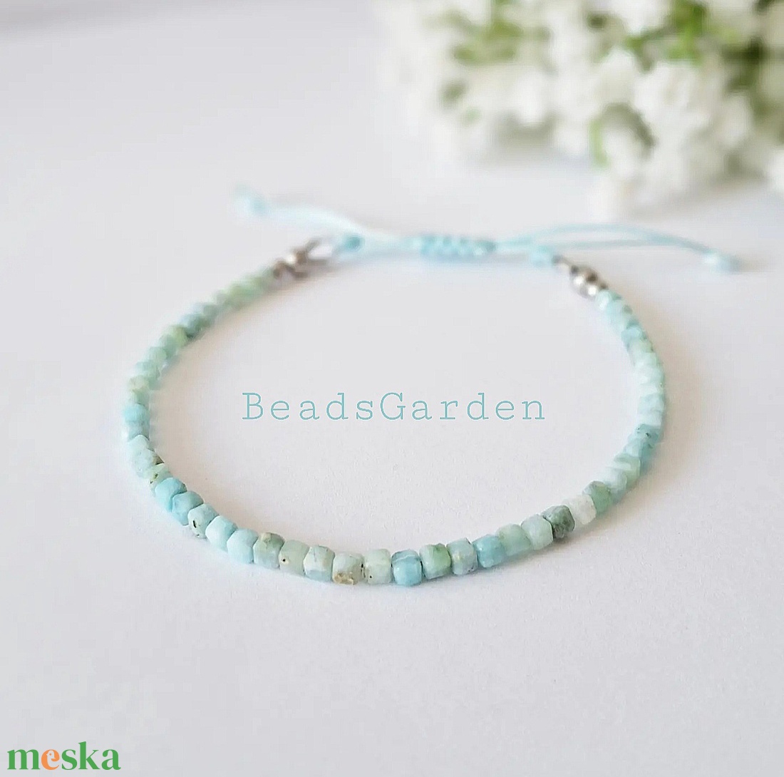 Larimar - ékszer - karkötő - gyöngyös karkötő - Meska.hu