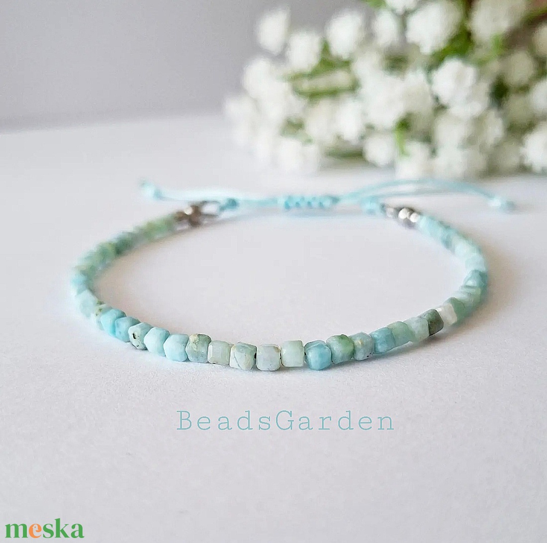Larimar - ékszer - karkötő - gyöngyös karkötő - Meska.hu