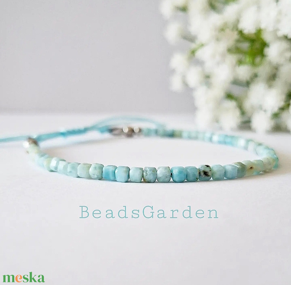 Larimar - ékszer - karkötő - gyöngyös karkötő - Meska.hu