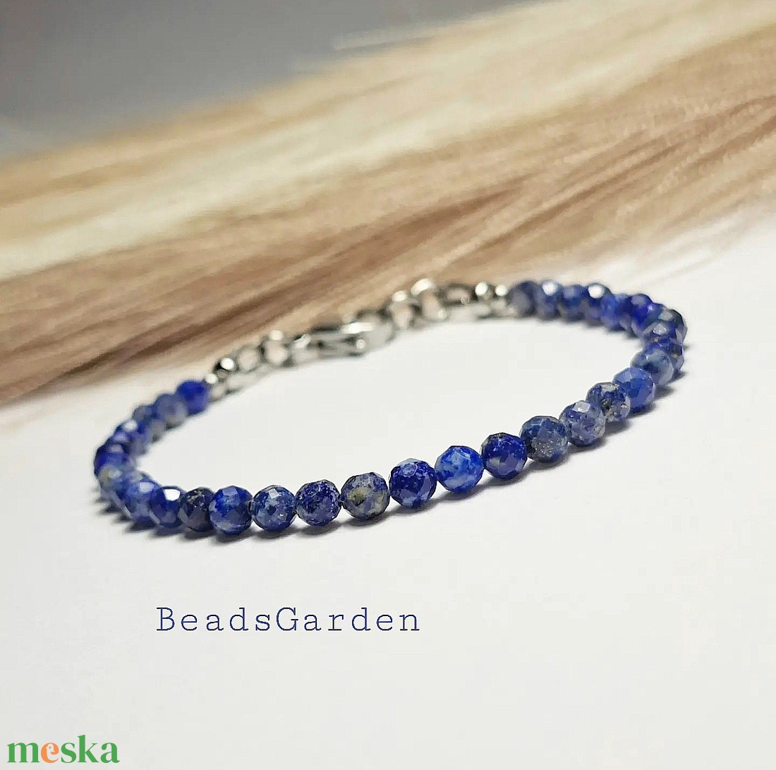 Kék égbolt Lapis Lazuli karkötő - ékszer - karkötő - ásványkarkötő - Meska.hu