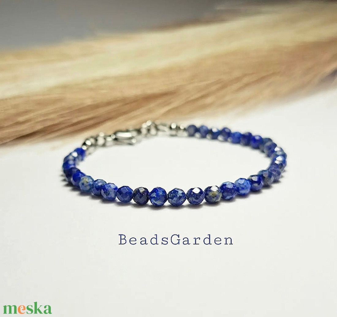Kék égbolt Lapis Lazuli karkötő - ékszer - karkötő - ásványkarkötő - Meska.hu
