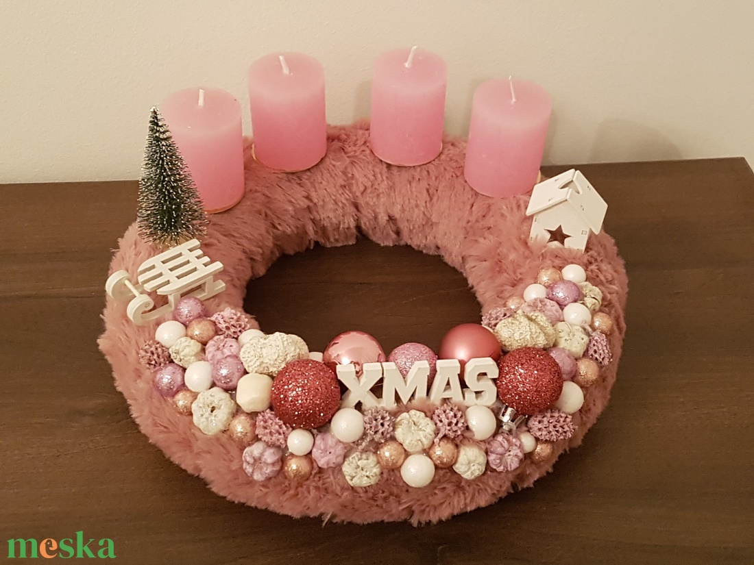 Rózsaszín szörmés adventi koszorú - karácsony - adventi díszek - adventi koszorú - Meska.hu Rózsaszín szörmés adventi koszorú - karácsony - adventi díszek - adventi koszorú - Meska.hu