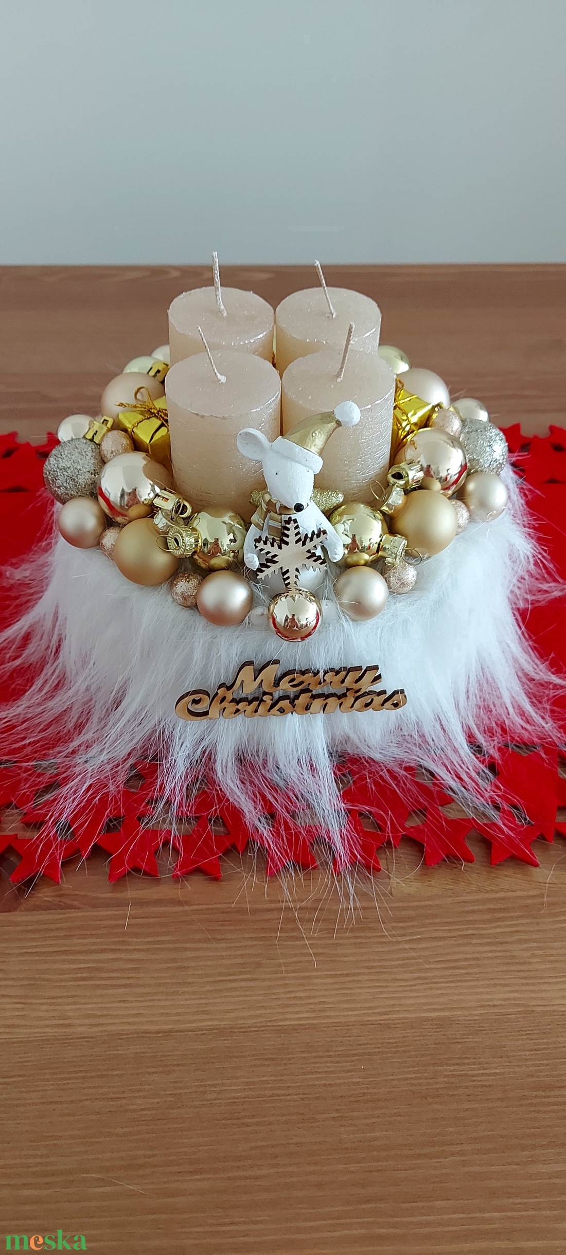 Aranyszínben pompázó adventbox - otthon & életmód - dekoráció - asztal és polc dekoráció - asztaldísz - Meska.hu