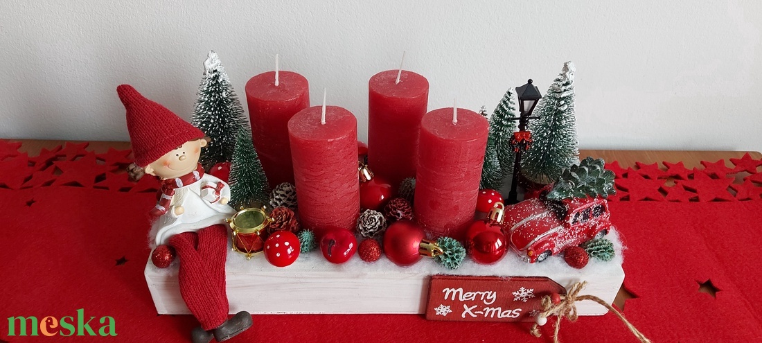 Klasszikus piros-fehér adventi asztaldísz - karácsony - adventi díszek - adventi asztaldísz - Meska.hu Klasszikus piros-fehér adventi asztaldísz - karácsony - adventi díszek - adventi asztaldísz - Meska.hu