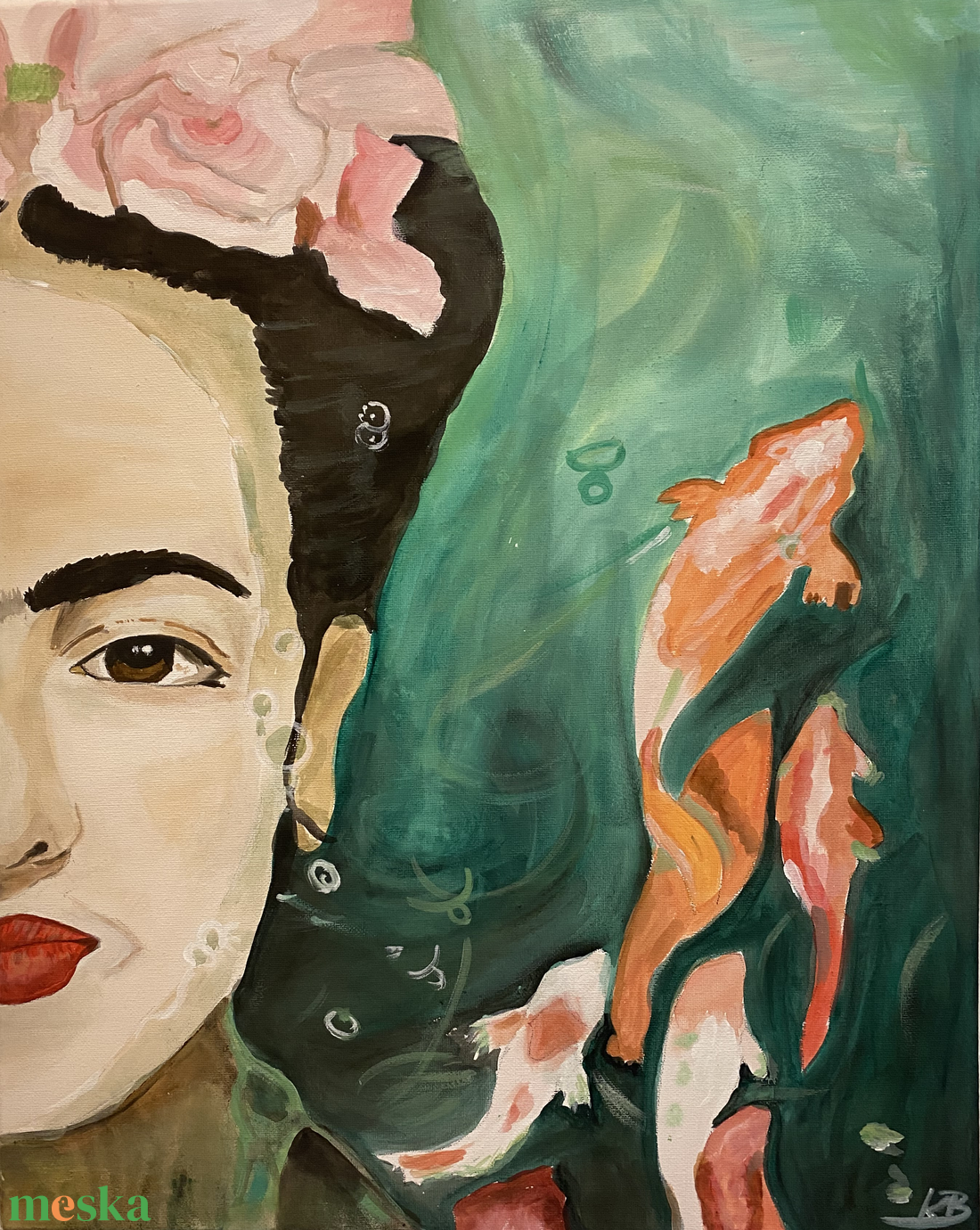 FRIDA KOI HALAKKAL akril festmény - művészet - festmény - akril - Meska.hu FRIDA KOI HALAKKAL akril festmény - művészet - festmény - akril - Meska.hu