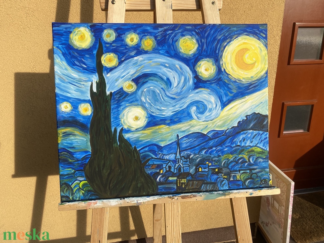 Van Gogh-Csillagos éj inspiráció-falikép - művészet - festmény - akril - Meska.hu Van Gogh-Csillagos éj inspiráció-falikép - művészet - festmény - akril - Meska.hu
