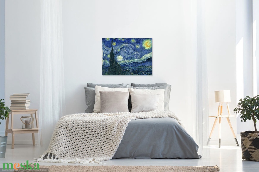 Van Gogh-Csillagos éj inspiráció-falikép - művészet - festmény - akril - Meska.hu Van Gogh-Csillagos éj inspiráció-falikép - művészet - festmény - akril - Meska.hu