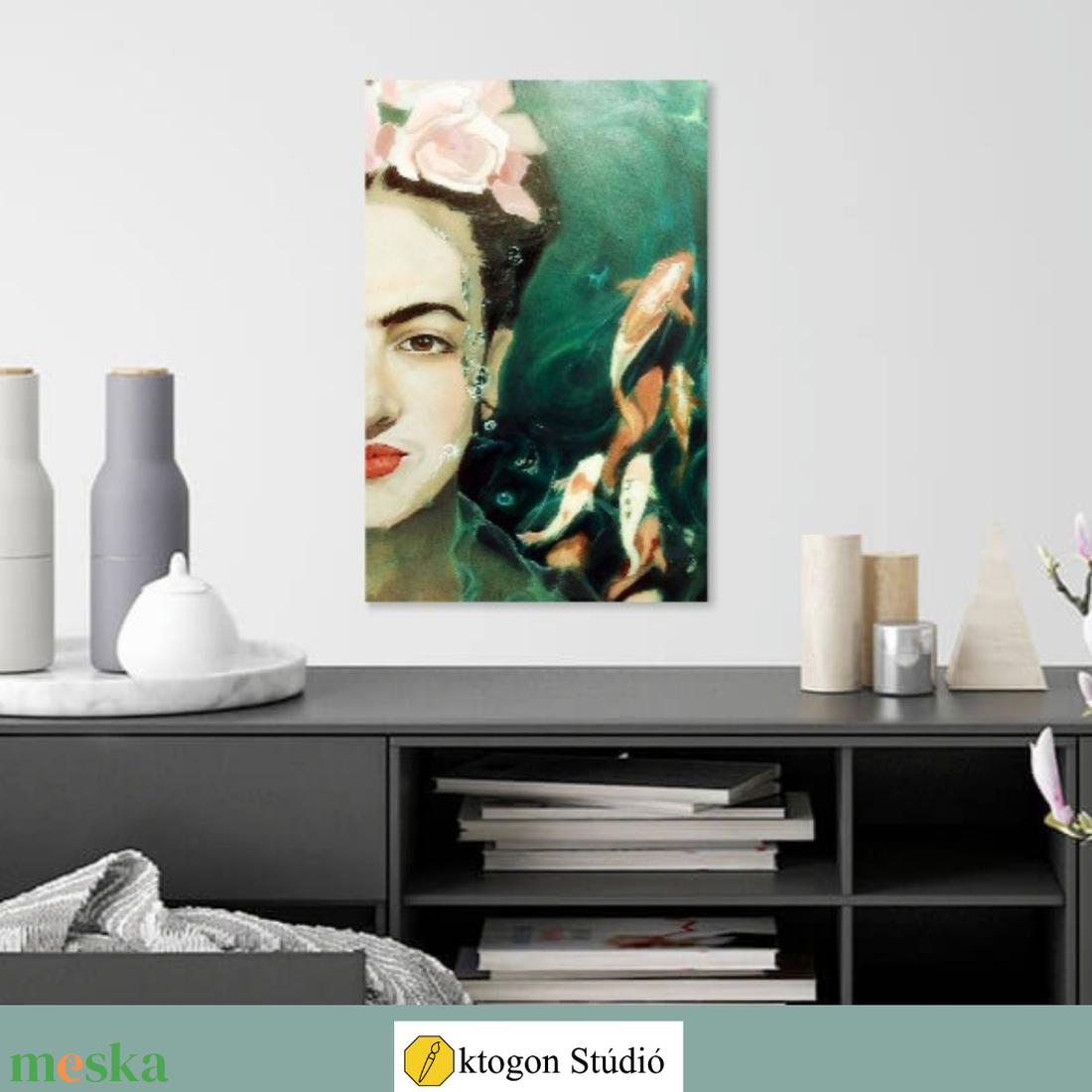 FRIDA KOI HALAKKAL akril festmény - művészet - festmény - akril - Meska.hu FRIDA KOI HALAKKAL akril festmény - művészet - festmény - akril - Meska.hu