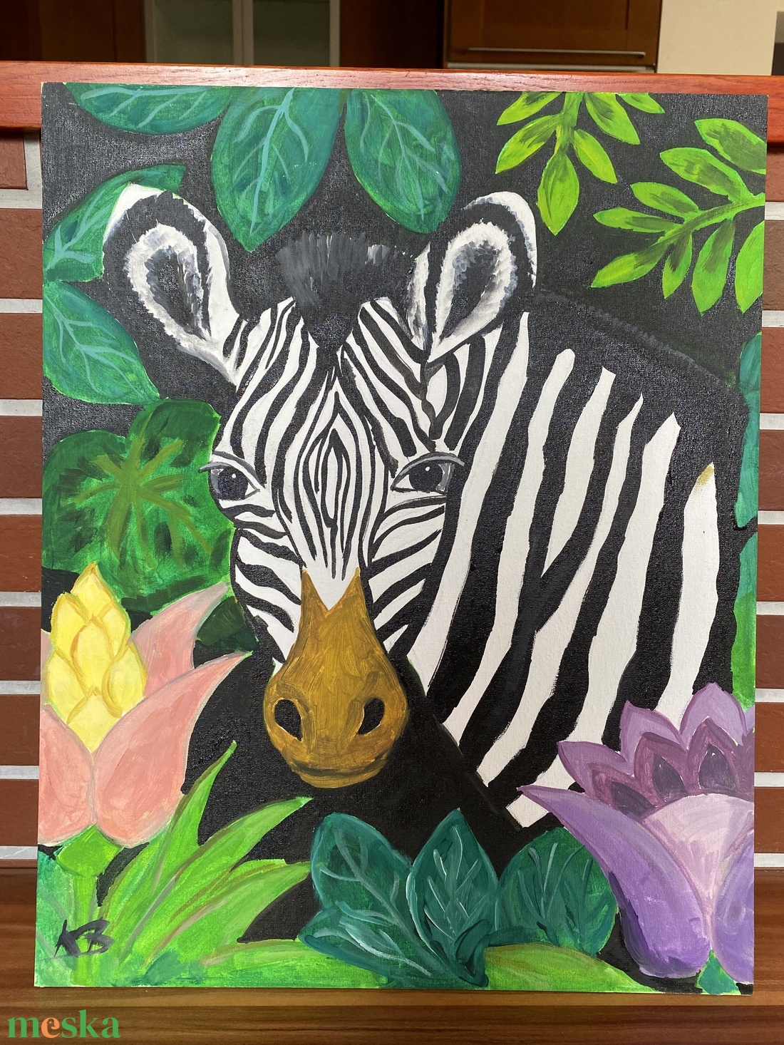 Kíváncsi zebra-akril festmény, falikép - művészet - festmény - akril - Meska.hu Kíváncsi zebra-akril festmény, falikép - művészet - festmény - akril - Meska.hu