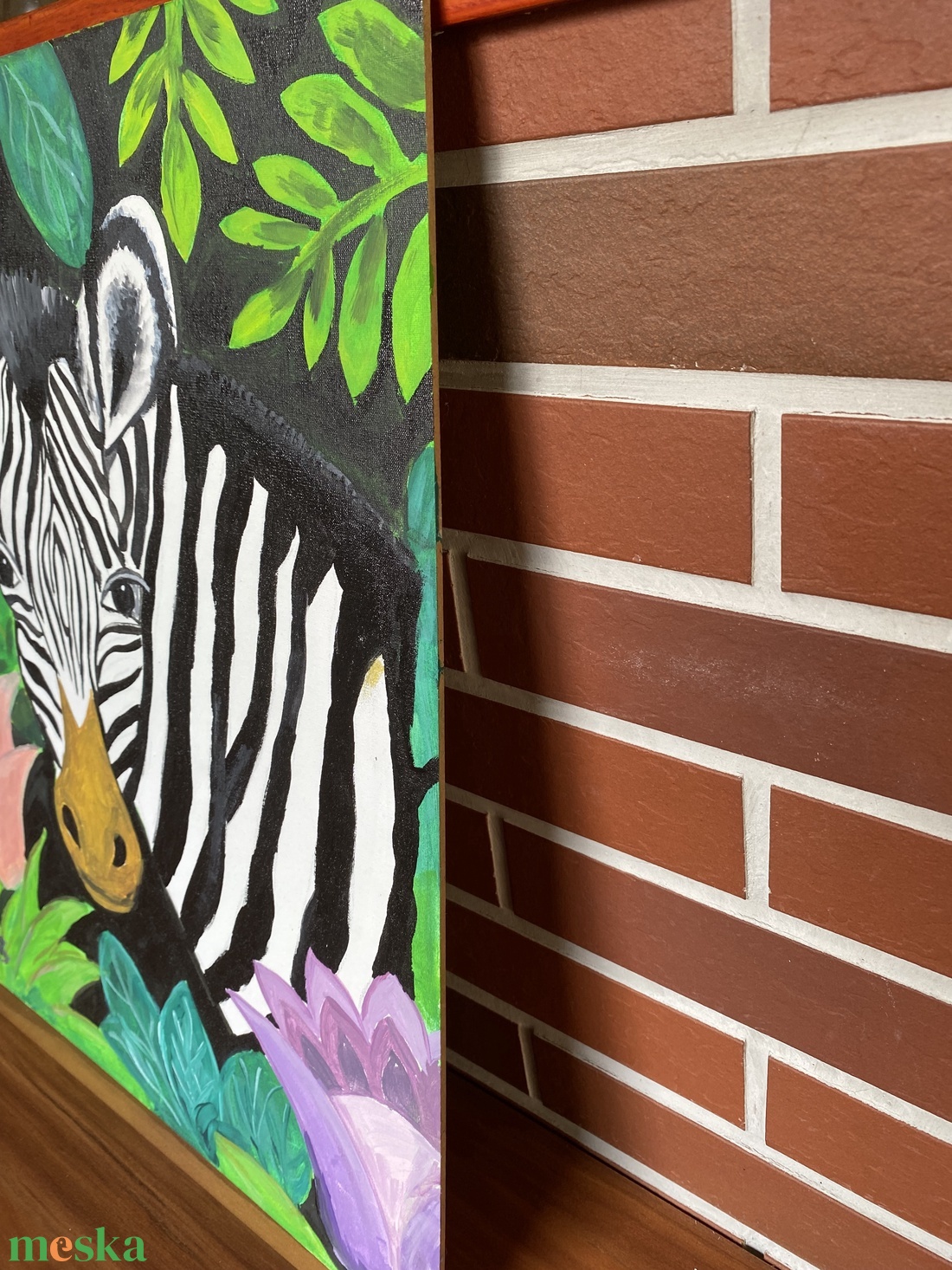 Kíváncsi zebra-akril festmény, falikép - művészet - festmény - akril - Meska.hu Kíváncsi zebra-akril festmény, falikép - művészet - festmény - akril - Meska.hu