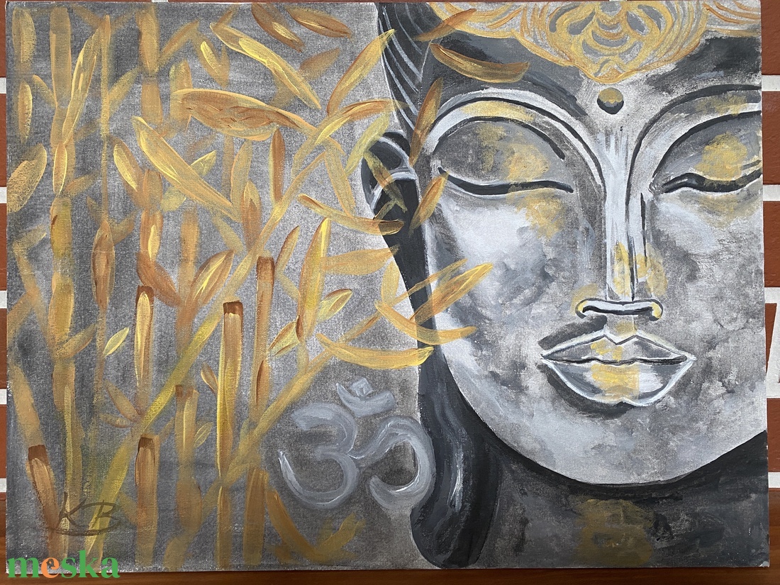 Buddha arany bambusszal-akril festmény kasírozott vászonra - otthon & életmód - dekoráció - kép & falikép - vászonkép - Meska.hu Buddha arany bambusszal-akril festmény kasírozott vászonra - otthon & életmód - dekoráció - kép & falikép - vászonkép - Meska.hu
