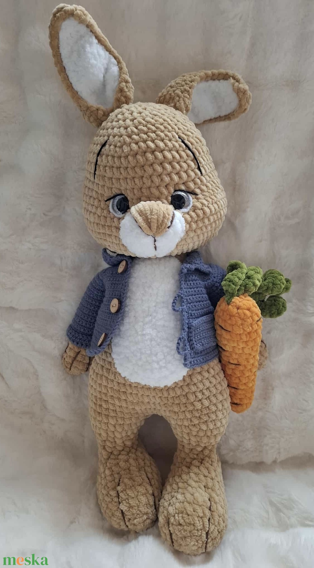 Nyúl Péter horgolt plüss nyuszi - játék & sport - plüssállat & játékfigura - nyuszi - Meska.hu