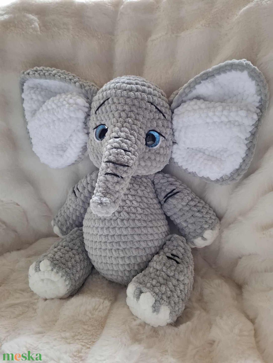 Horgolt plüss elefánt - játék & sport - plüssállat & játékfigura - elefánt - Meska.hu