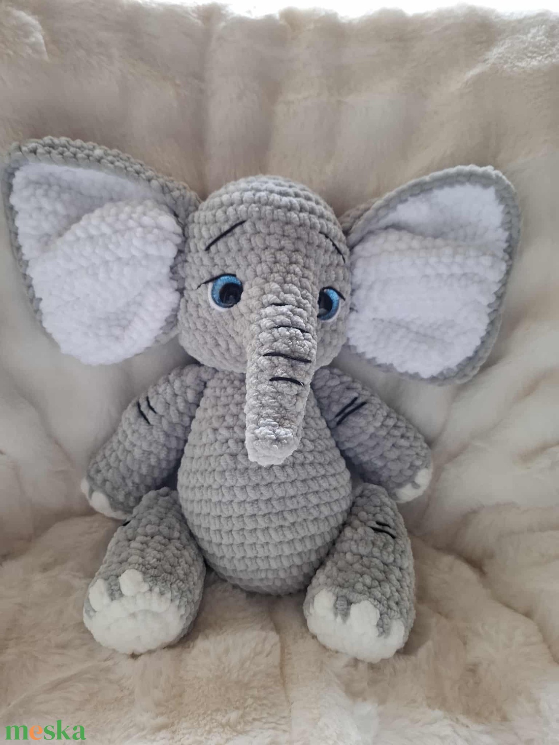 Horgolt plüss elefánt - játék & sport - plüssállat & játékfigura - elefánt - Meska.hu