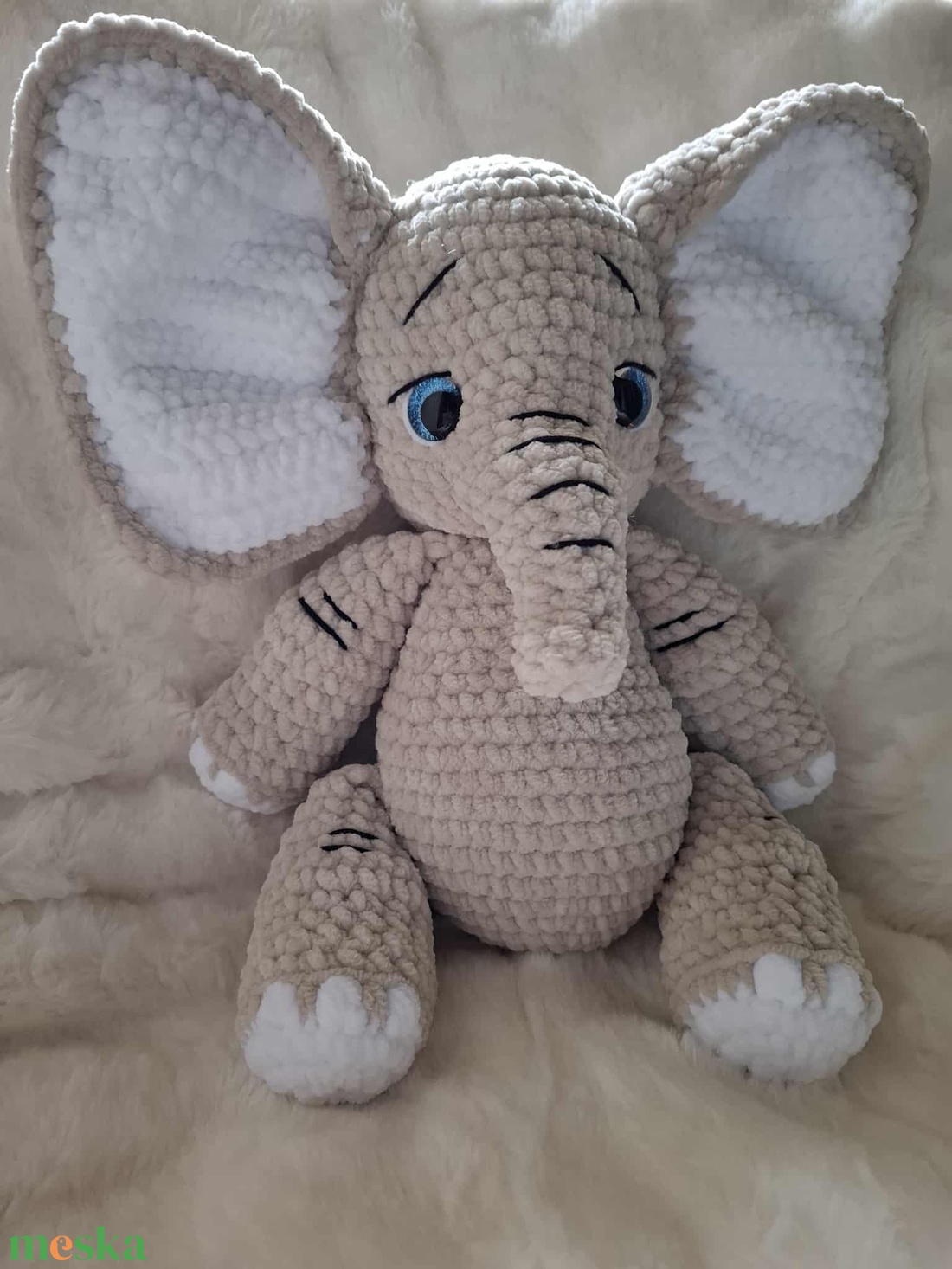 Horgolt plüss elefánt - játék & sport - plüssállat & játékfigura - elefánt - Meska.hu