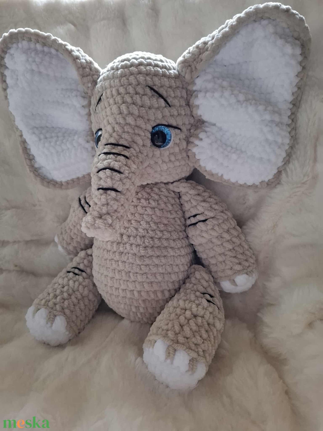 Horgolt plüss elefánt - játék & sport - plüssállat & játékfigura - elefánt - Meska.hu