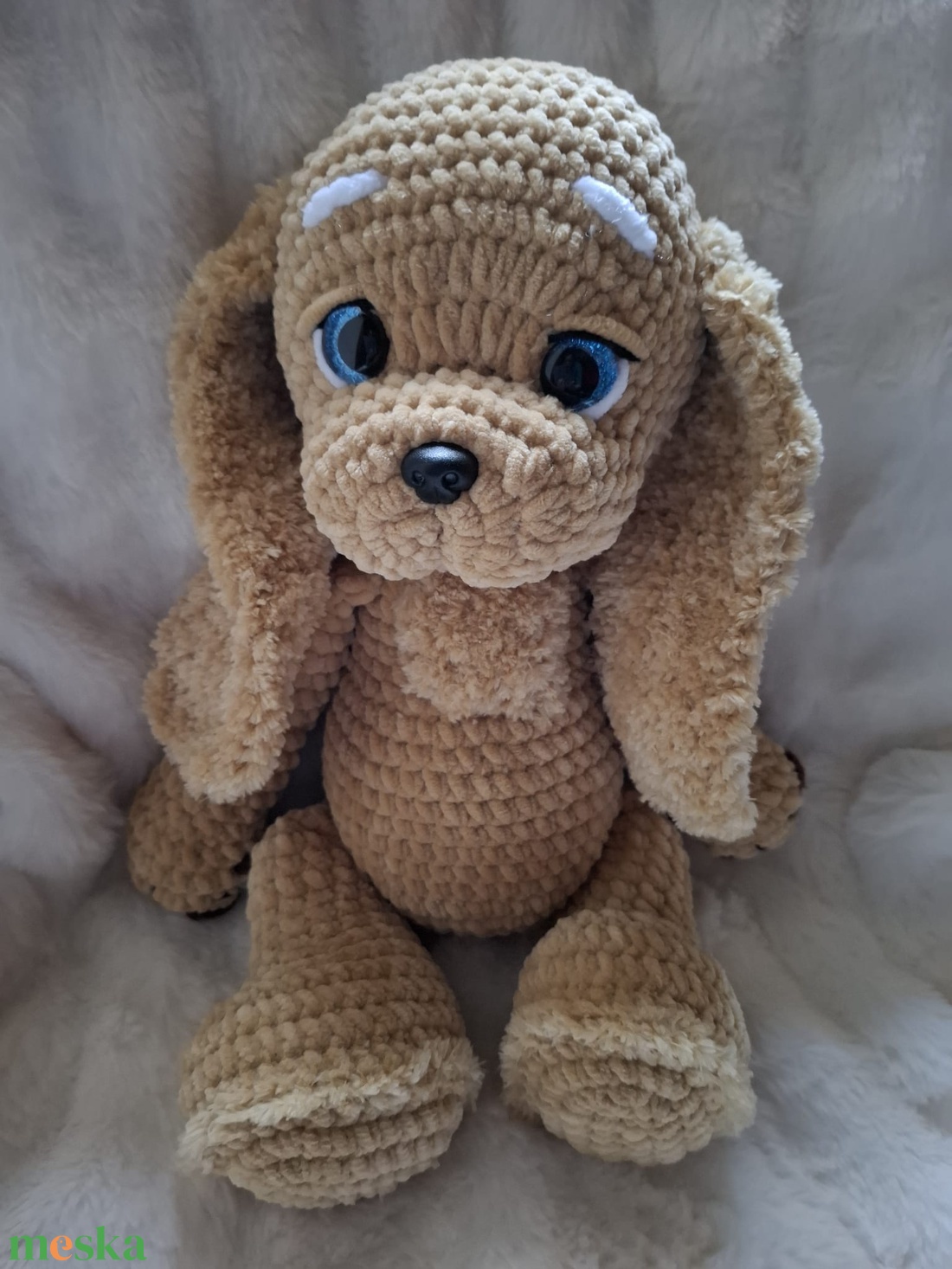 Horgolt plüss spániel kutyus - játék & sport - plüssállat & játékfigura - kutya - Meska.hu