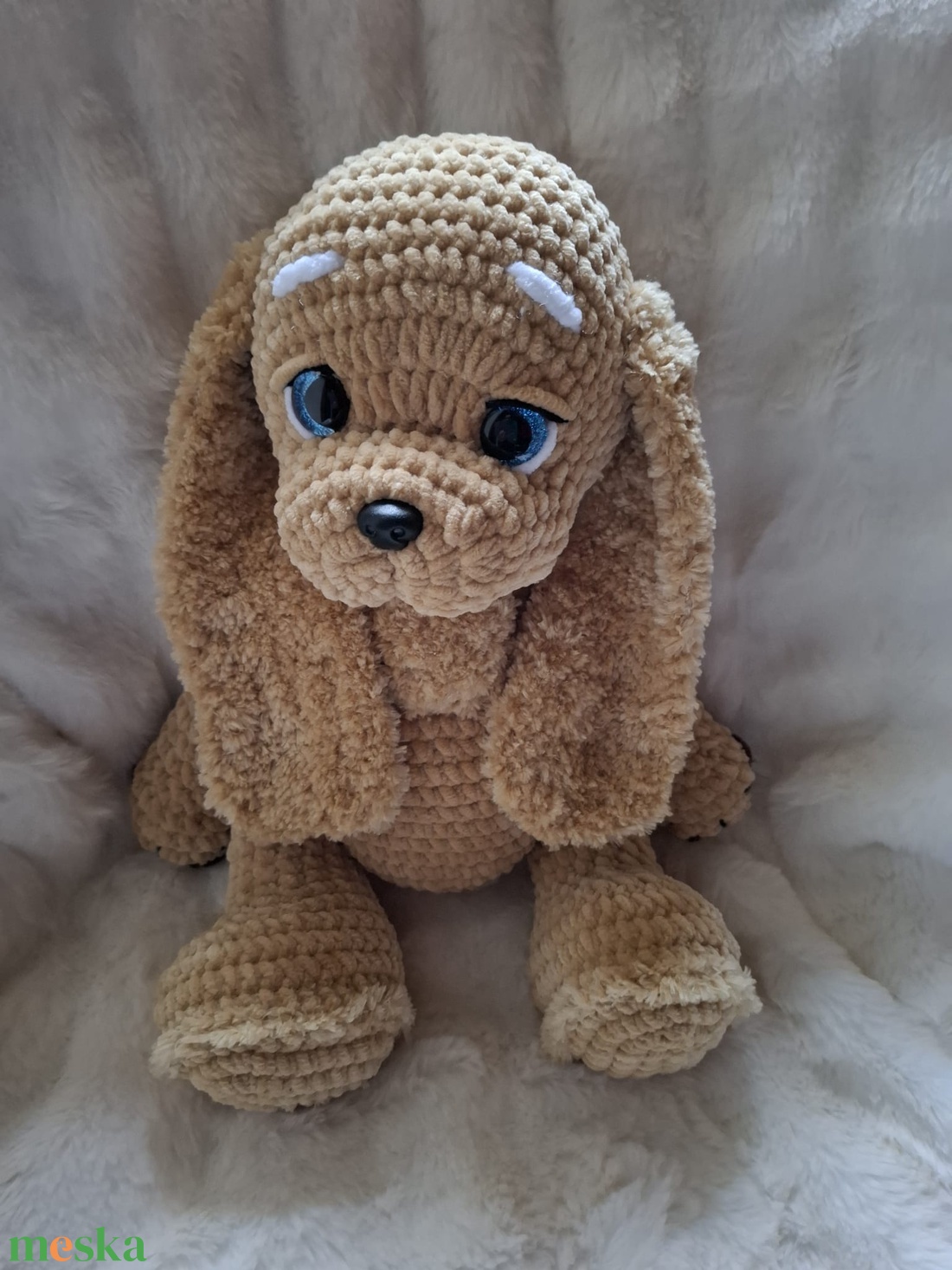 Horgolt plüss spániel kutyus - játék & sport - plüssállat & játékfigura - kutya - Meska.hu