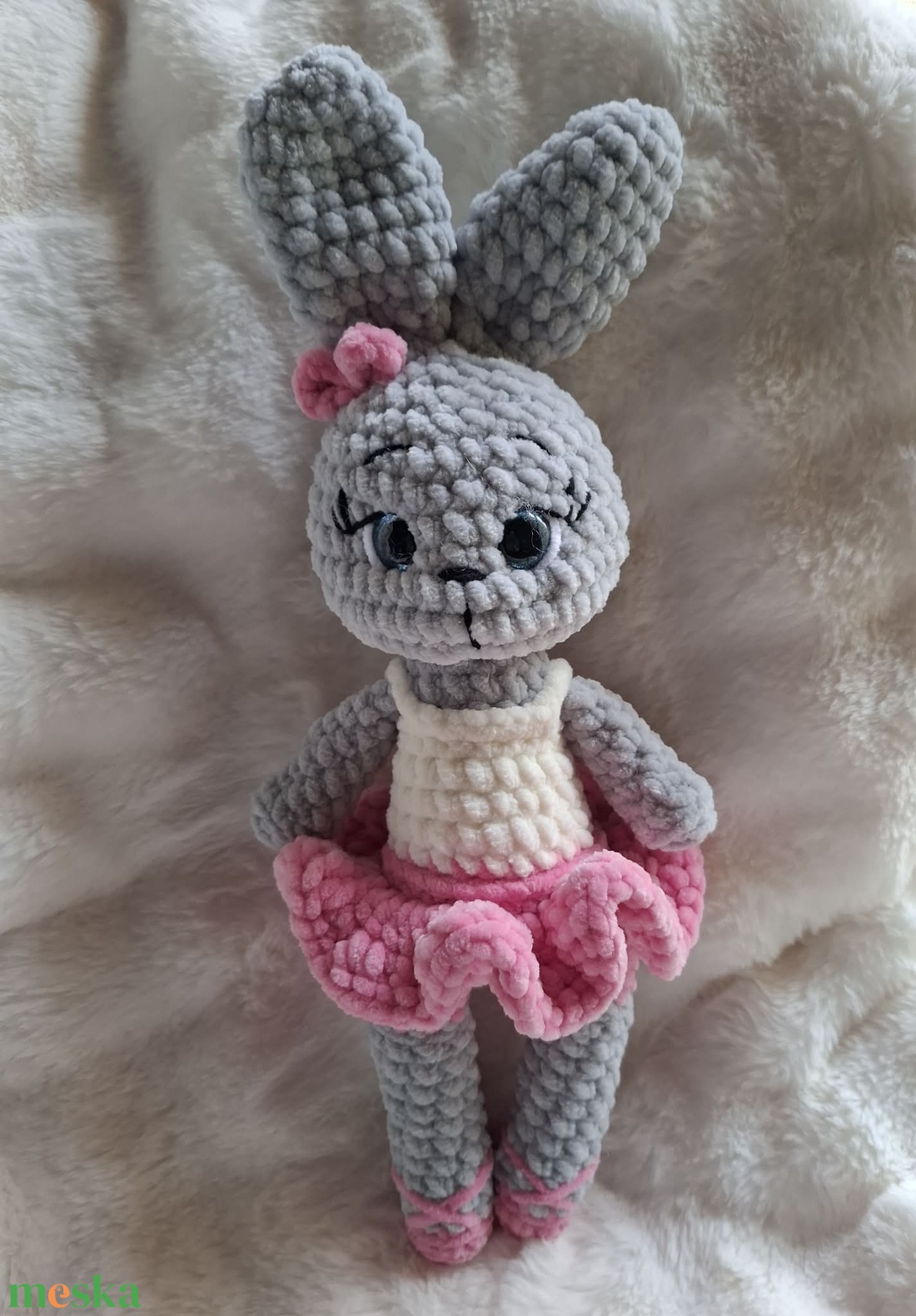 Horgolt plüss balerina nyuszi - játék & sport - plüssállat & játékfigura - nyuszi - Meska.hu