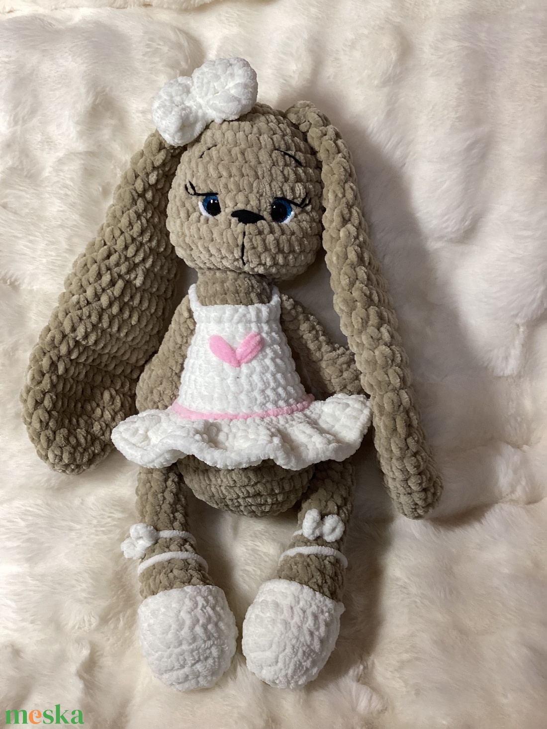 Horgolt plüss balerina nyuszi - játék & sport - plüssállat & játékfigura - nyuszi - Meska.hu