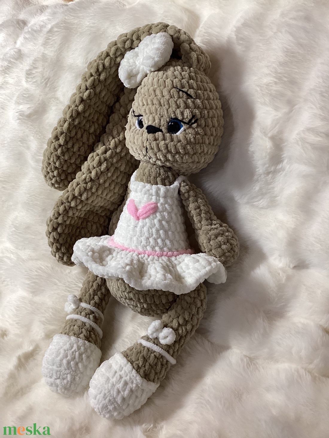 Horgolt plüss balerina nyuszi - játék & sport - plüssállat & játékfigura - nyuszi - Meska.hu