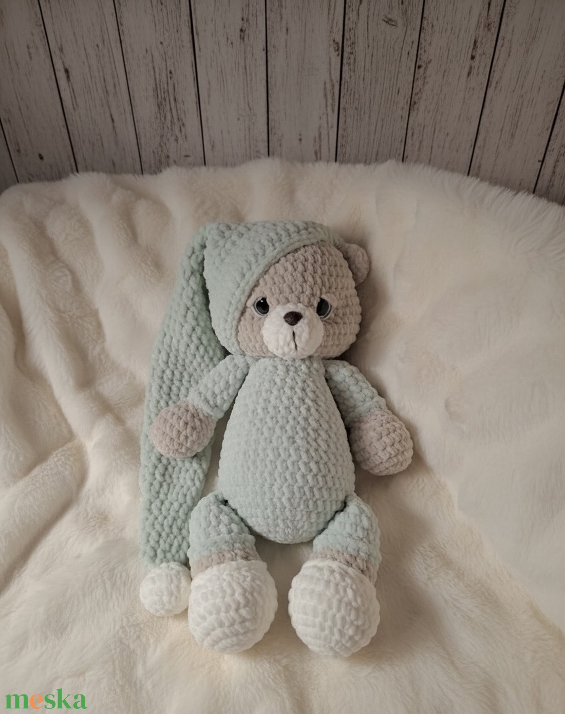 Horgolt plüss pizsamás maci - játék & sport - plüssállat & játékfigura - maci - Meska.hu